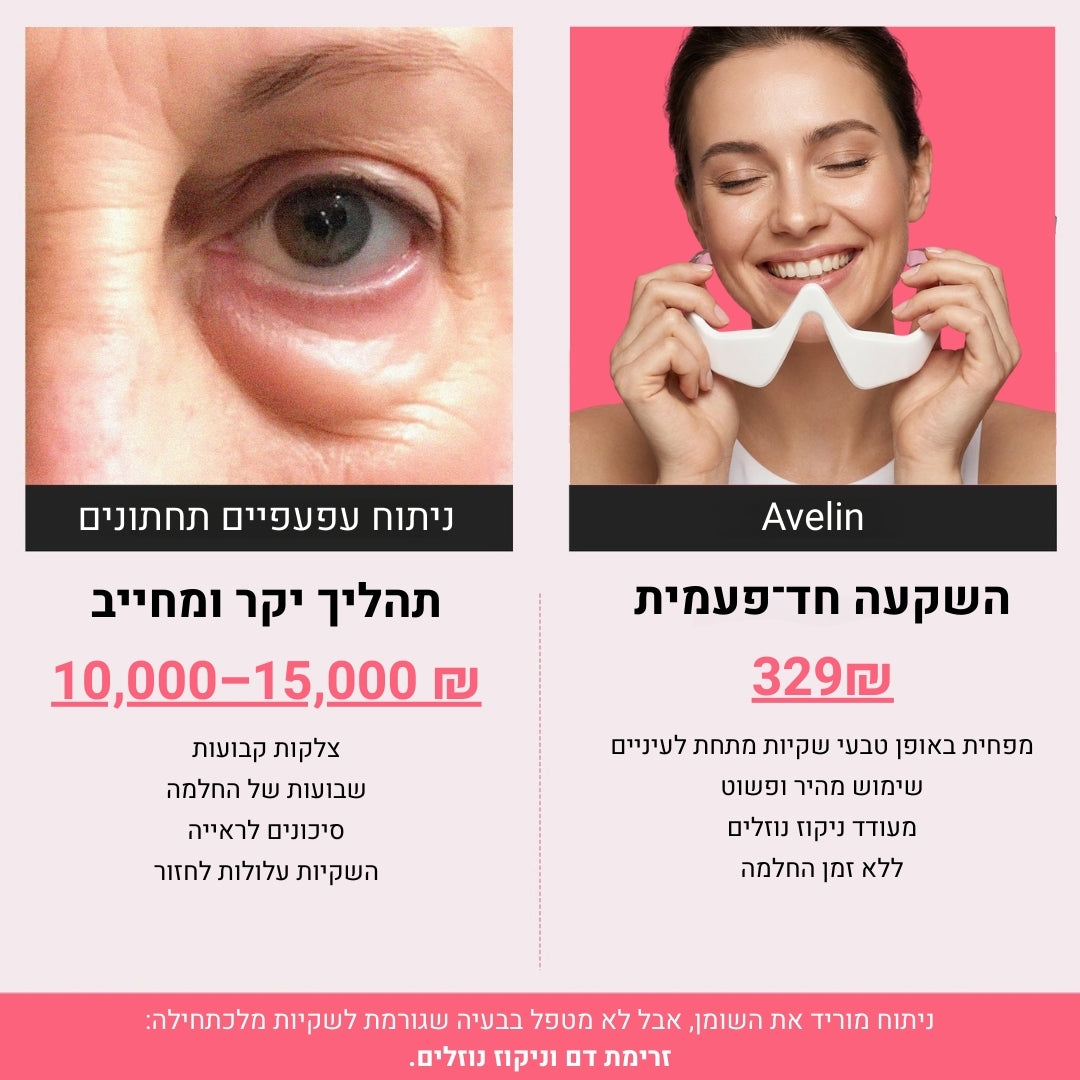 Avelin - טיפול מקיף להפחתת שקיות וכהויות מתחת לעיניים